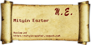 Mityin Eszter névjegykártya